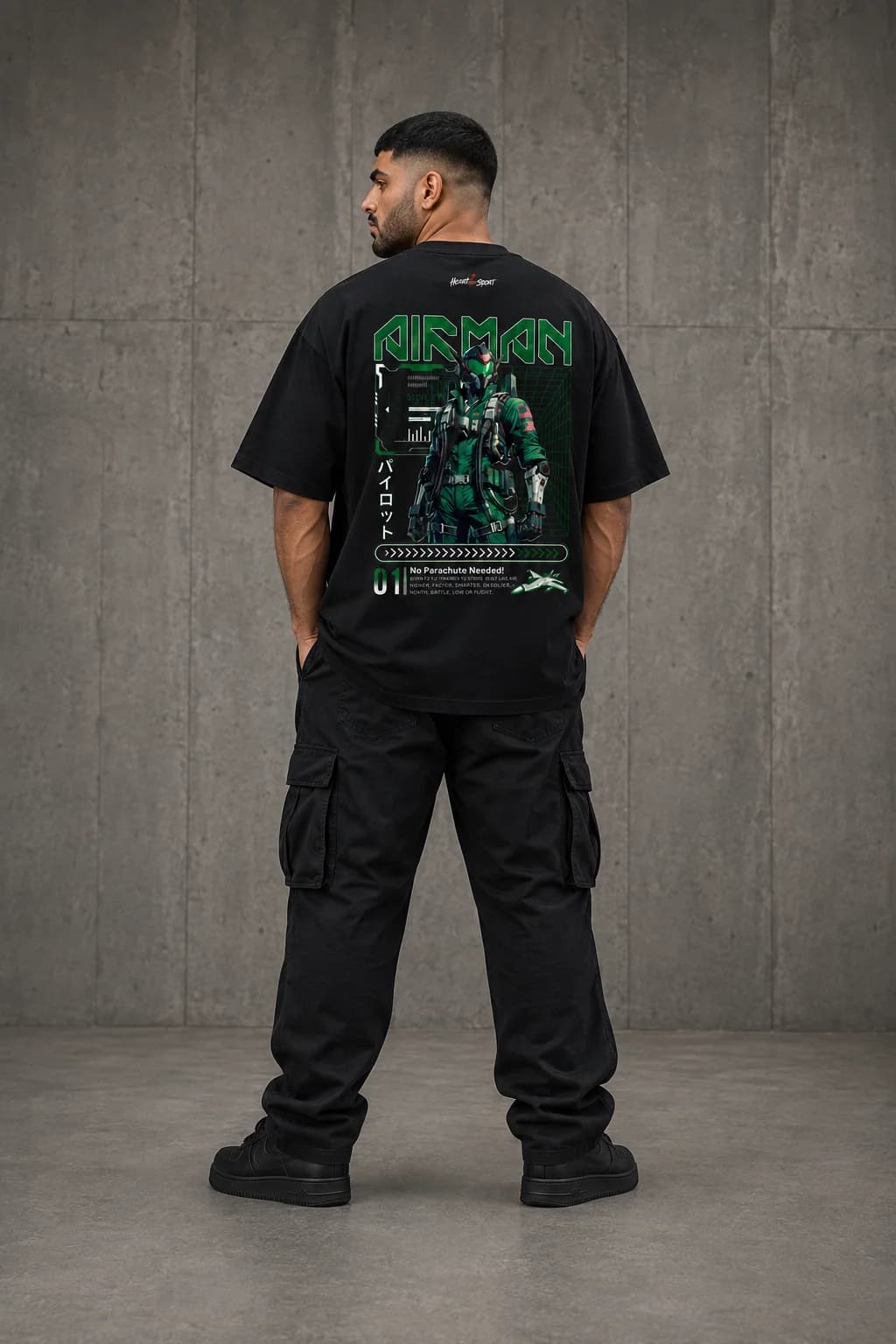 AIRMAN OVERSIZED: Back oversized model view