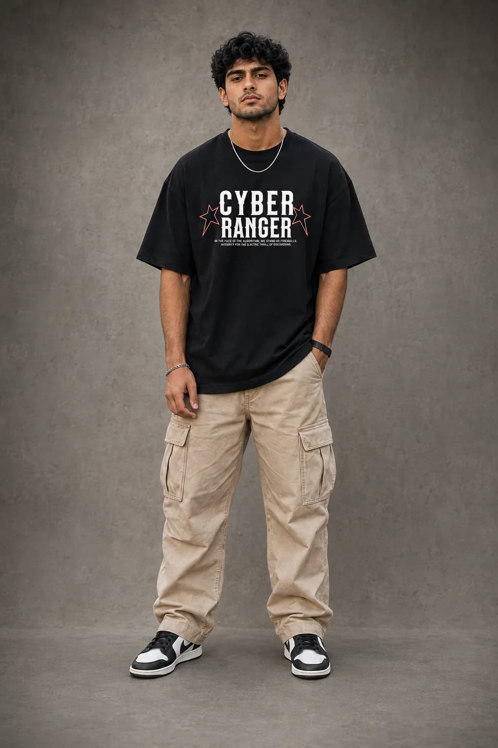 CYBER RANGER OVERSIZED: Front oversized model view