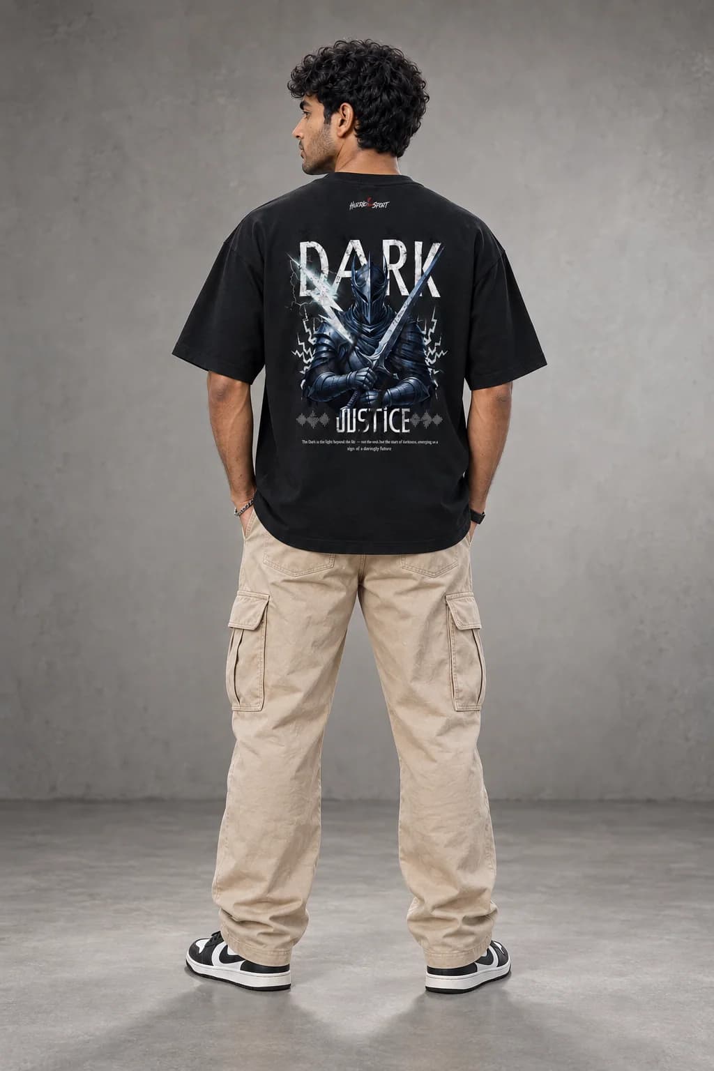 DARK JUSTICE OVERSIZED: Back oversized model view