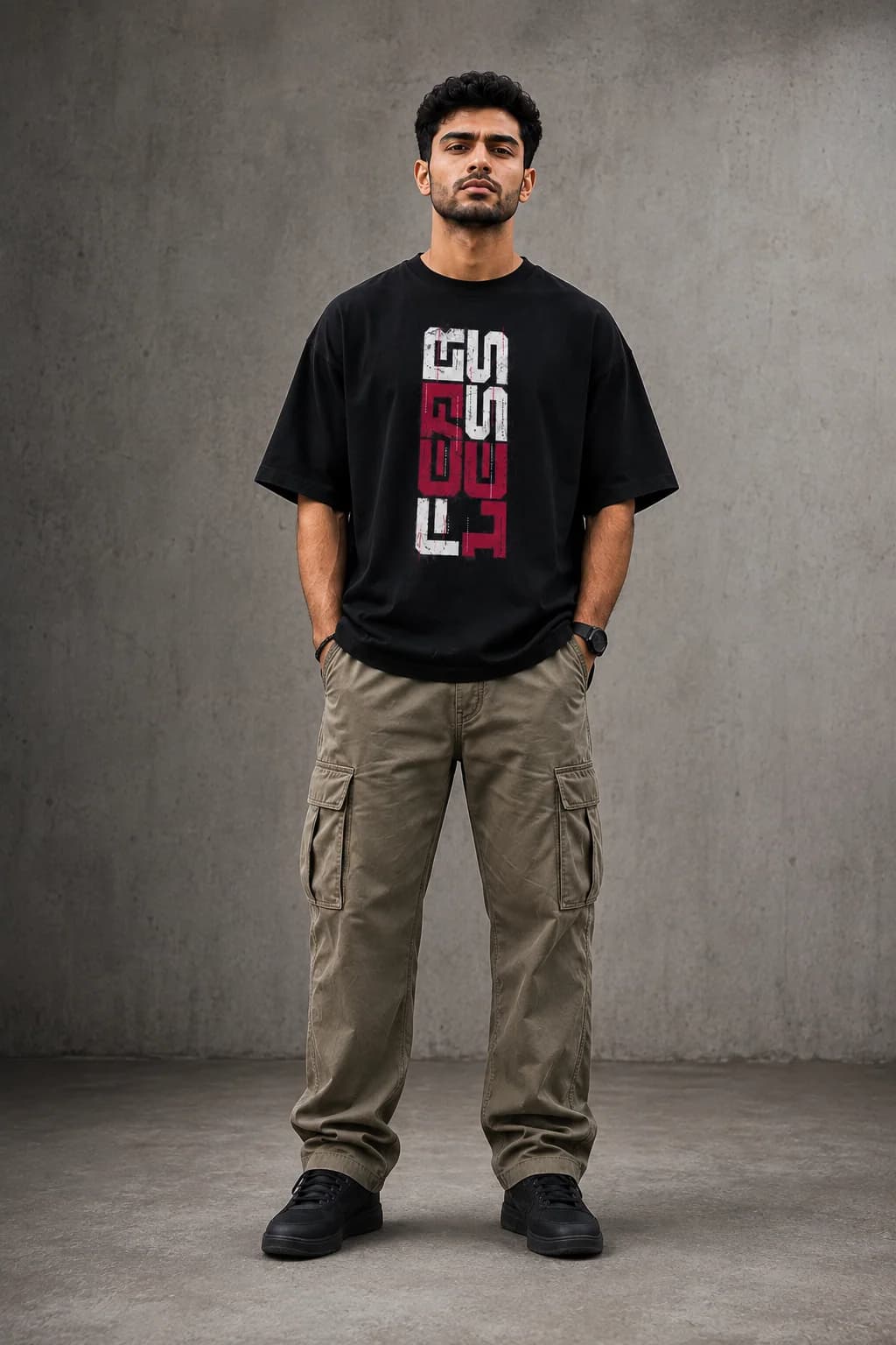 FEARLESS OVERSIZED: Front oversized model view