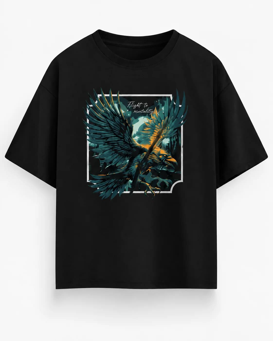 FLIGHT TO MORTALITY OVERSIZED: Front oversized flatlay view