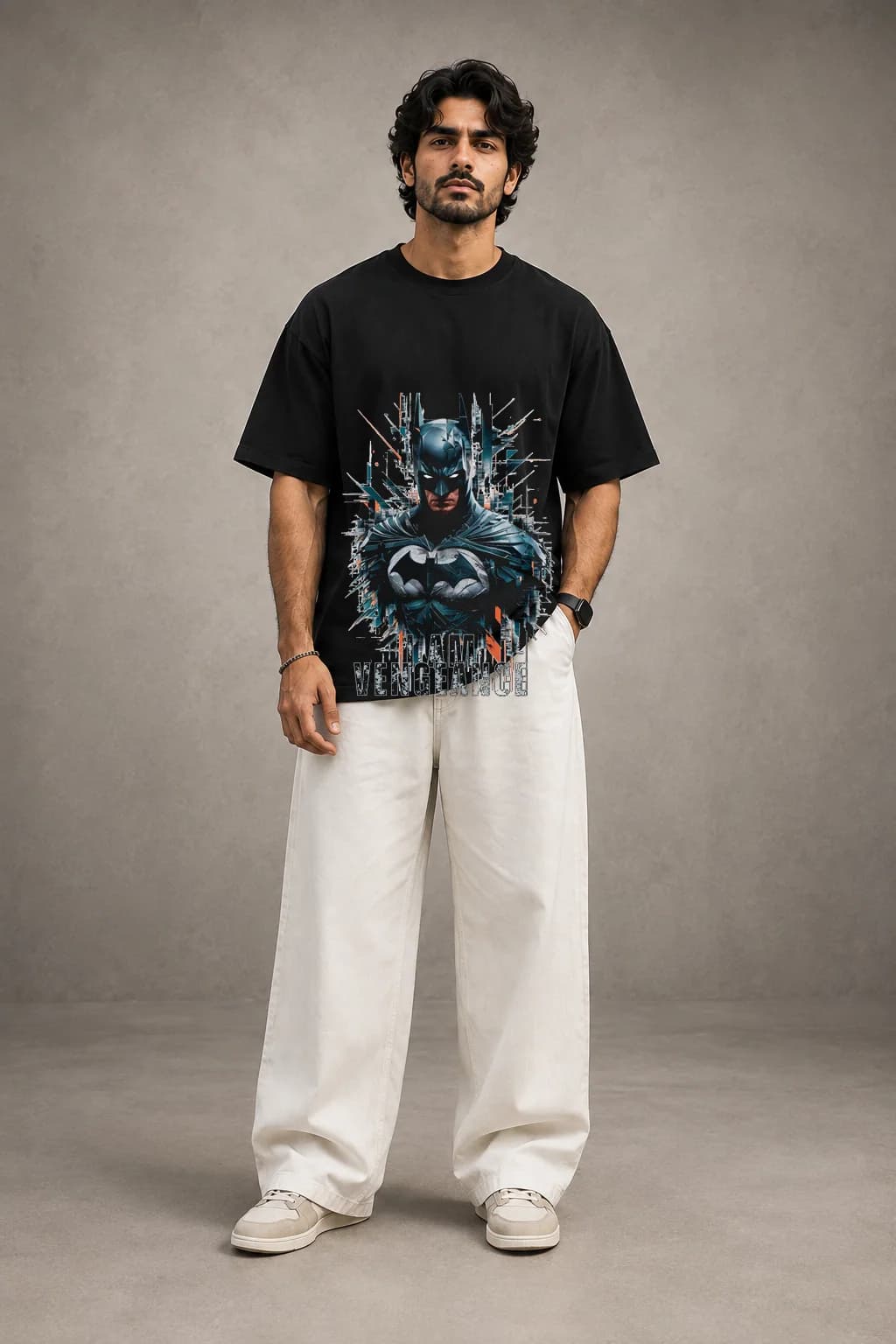I AM VENGEANCE OVERSIZED: Front oversized model view