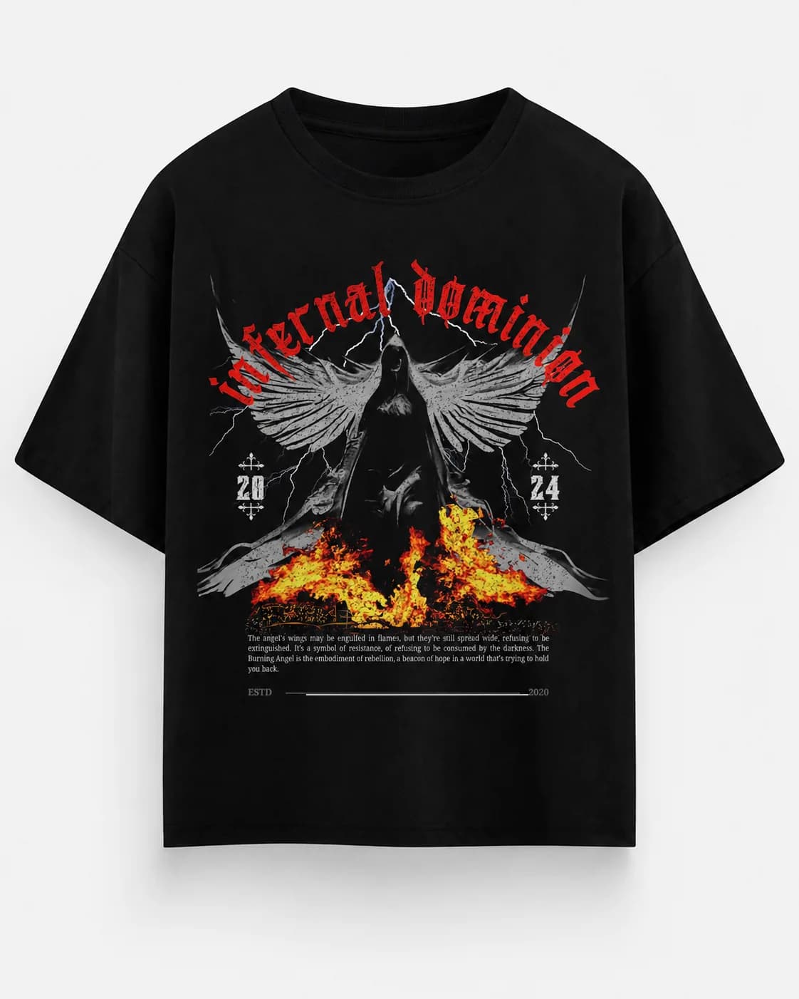 INFERNAL DOMINION OVERSIZED Front oversized flatlay view