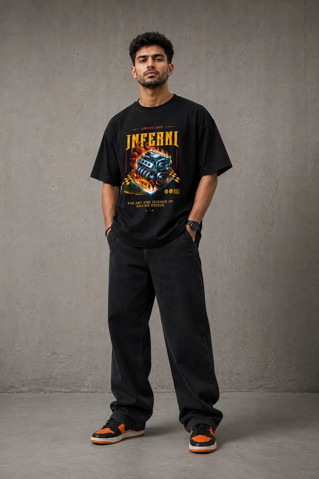 INFERNI OVERSIZED: Front oversized model view