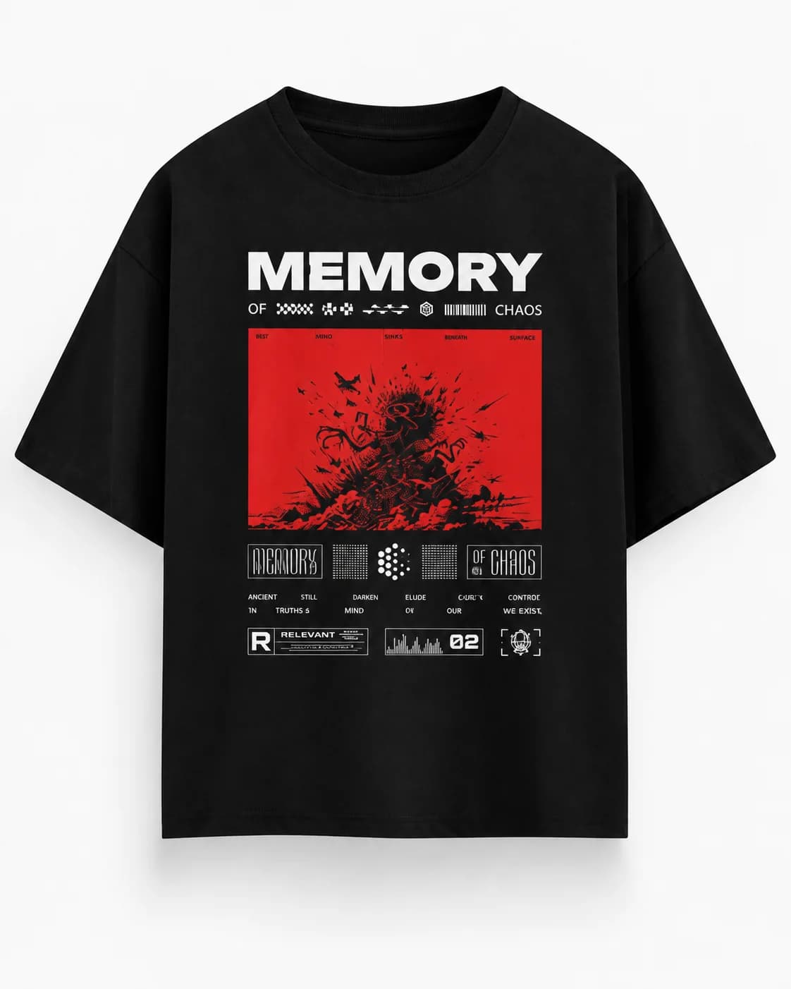 MEMORY OF CHAOS OVERSIZED Front oversized flatlay view