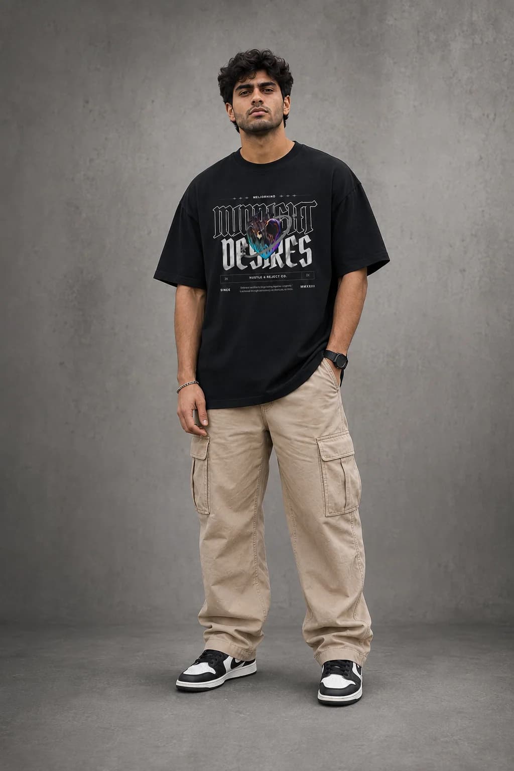 MIDNIGHT DESIRES OVERSIZED: Front oversized model view