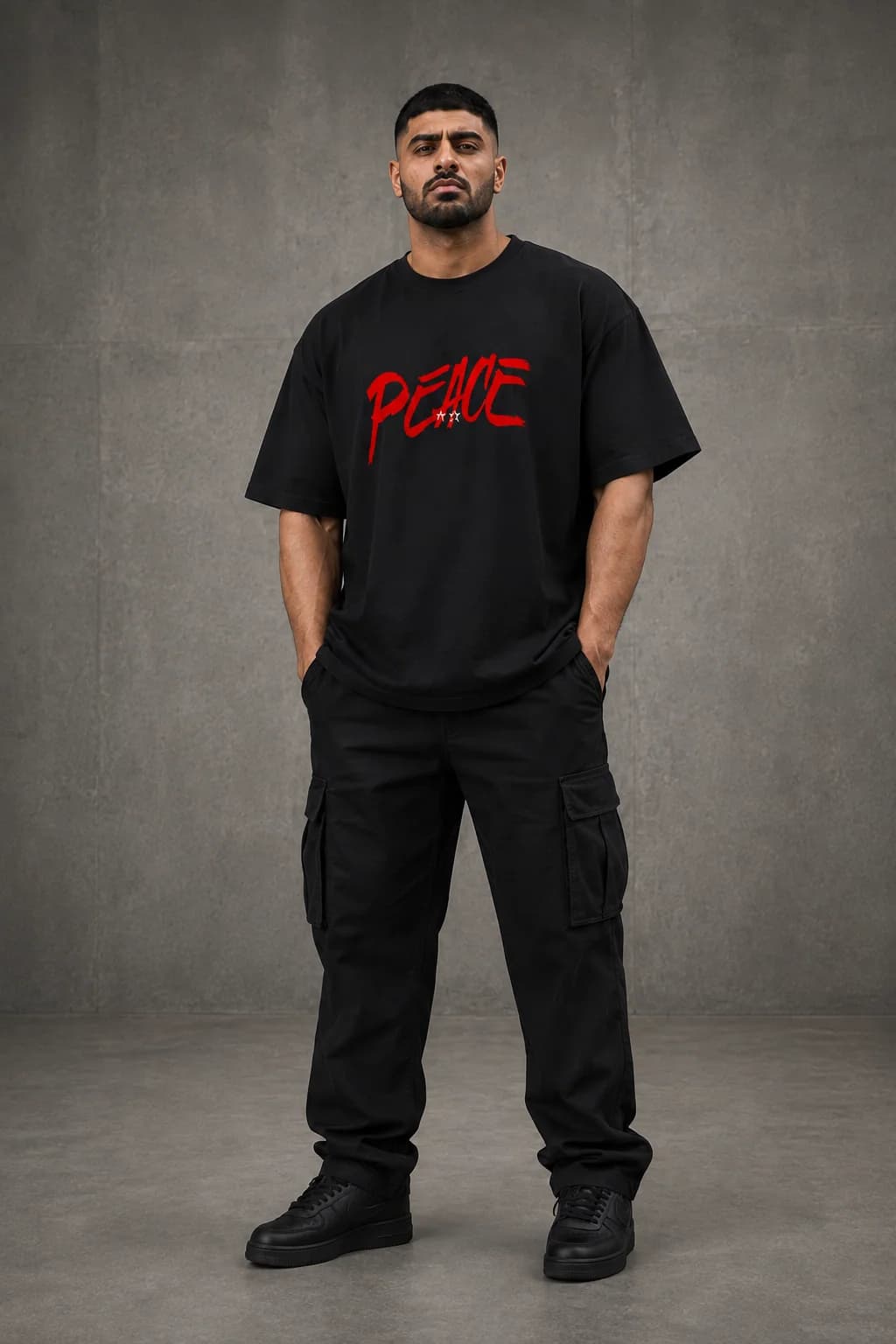 PEACE OVERSIZED: Front oversized model view