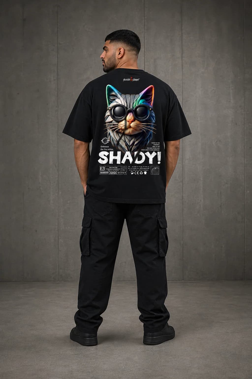SHADY OVERSIZED: Back oversized model view