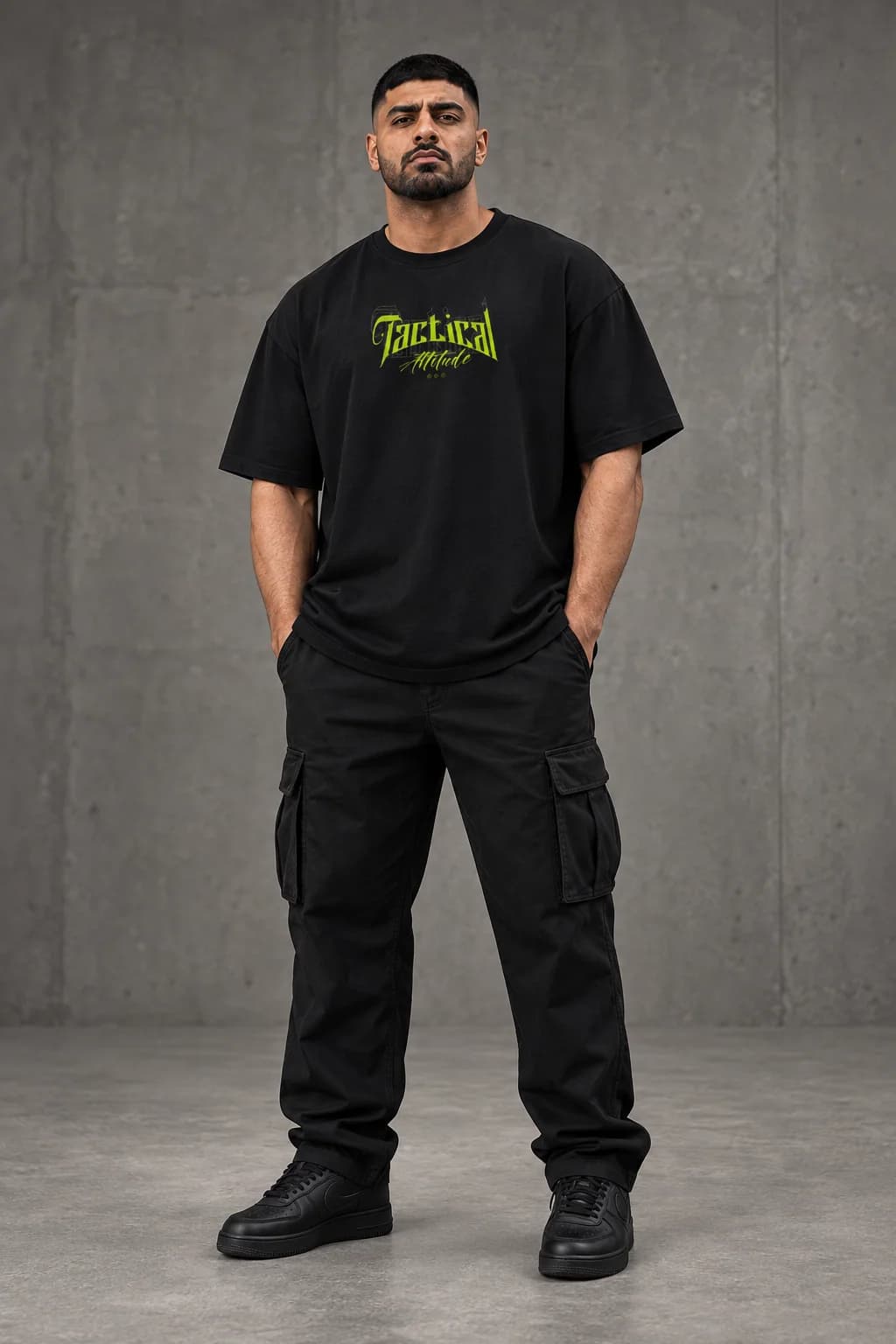 TACTICAL ATTITUDE OVERSIZED: Front oversized model view