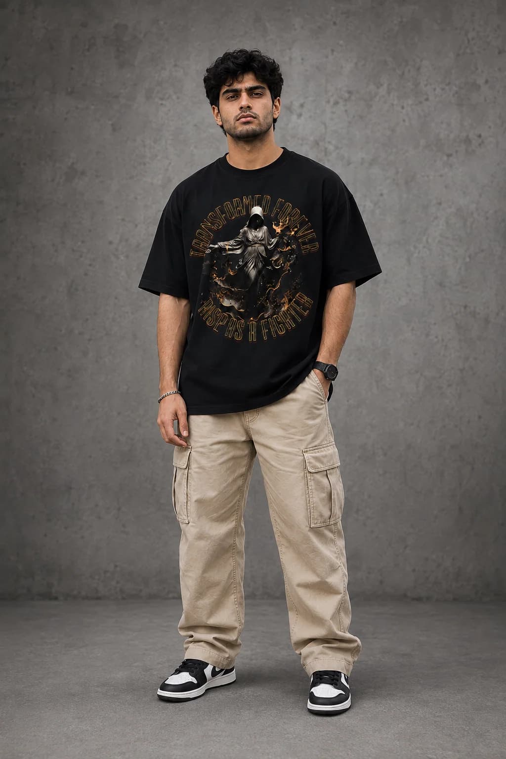 TRANSFORMED FOREVER OVERSIZED: Front oversized model view