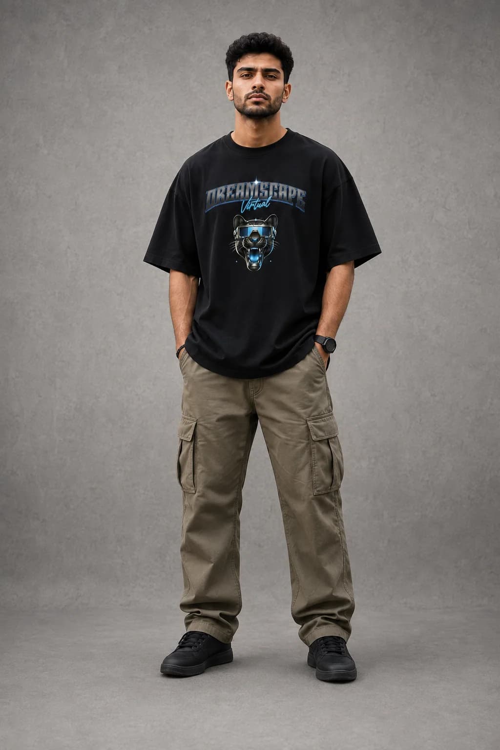 VIRTUAL DREAMSCAPE OVERSIZED: Front oversized model view
