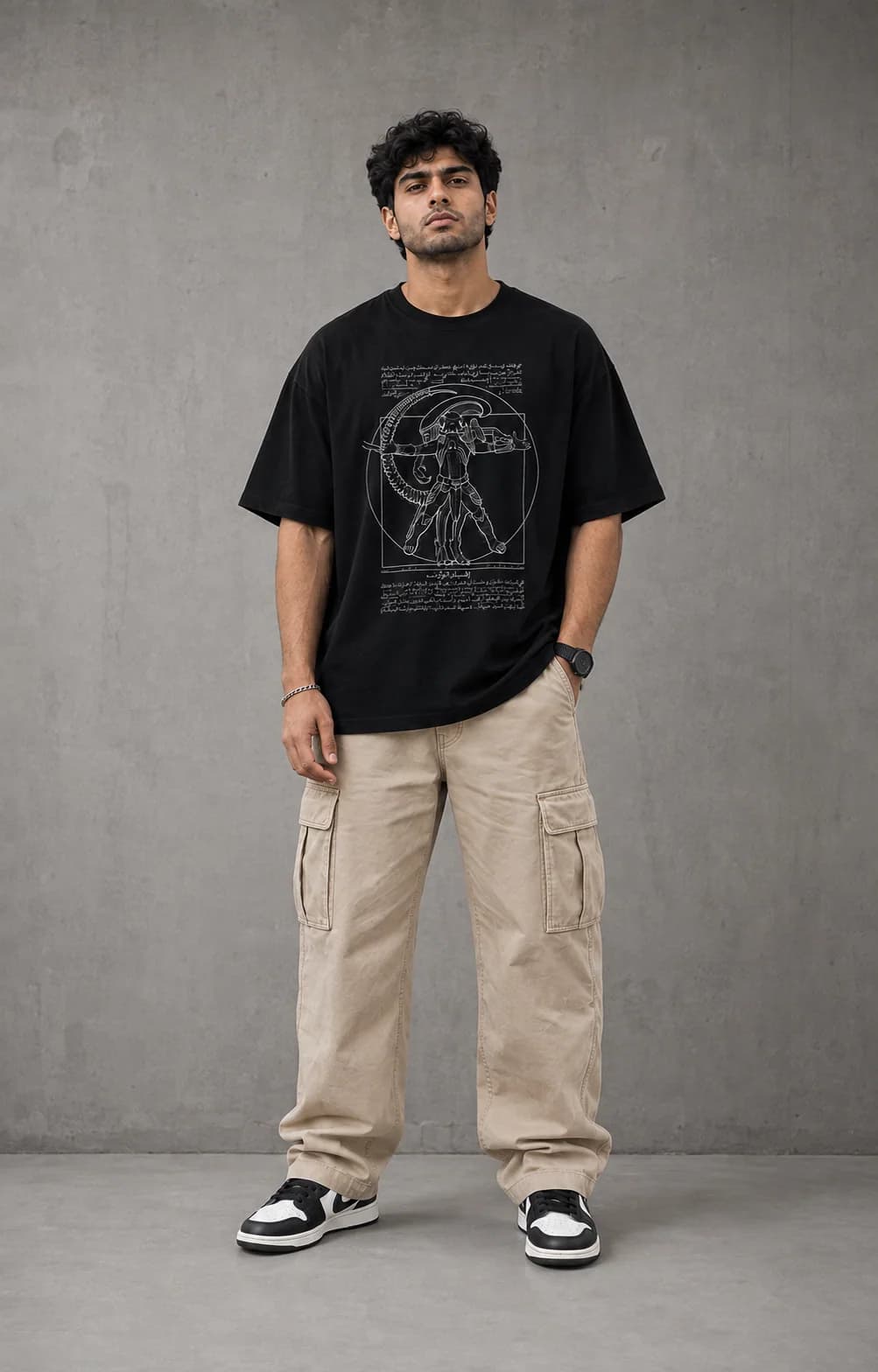 VITRUVIAN HUNTERS OVERSIZED: Front oversized model view